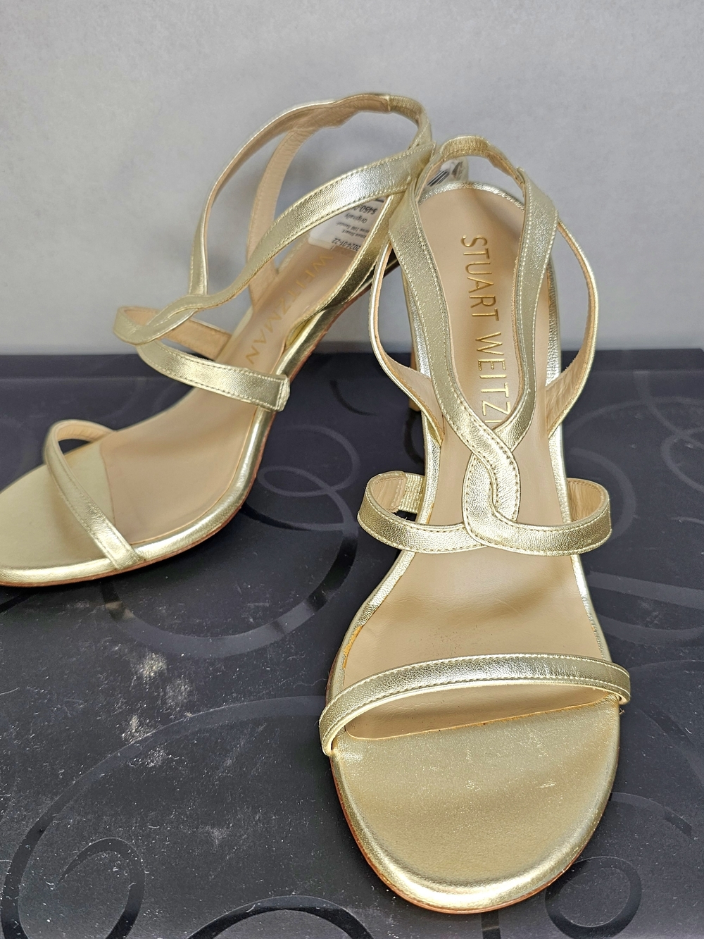 Stuart Weitzman Gold Strappy Sandals for Women